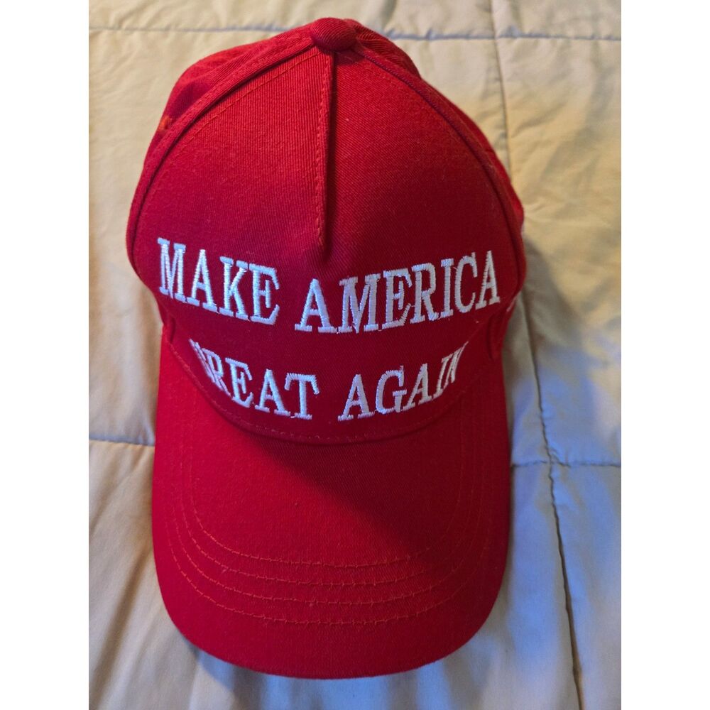 MAGA Make America Great Again Red Trump 45-47 Adjustable Baseball Cap USA Flag